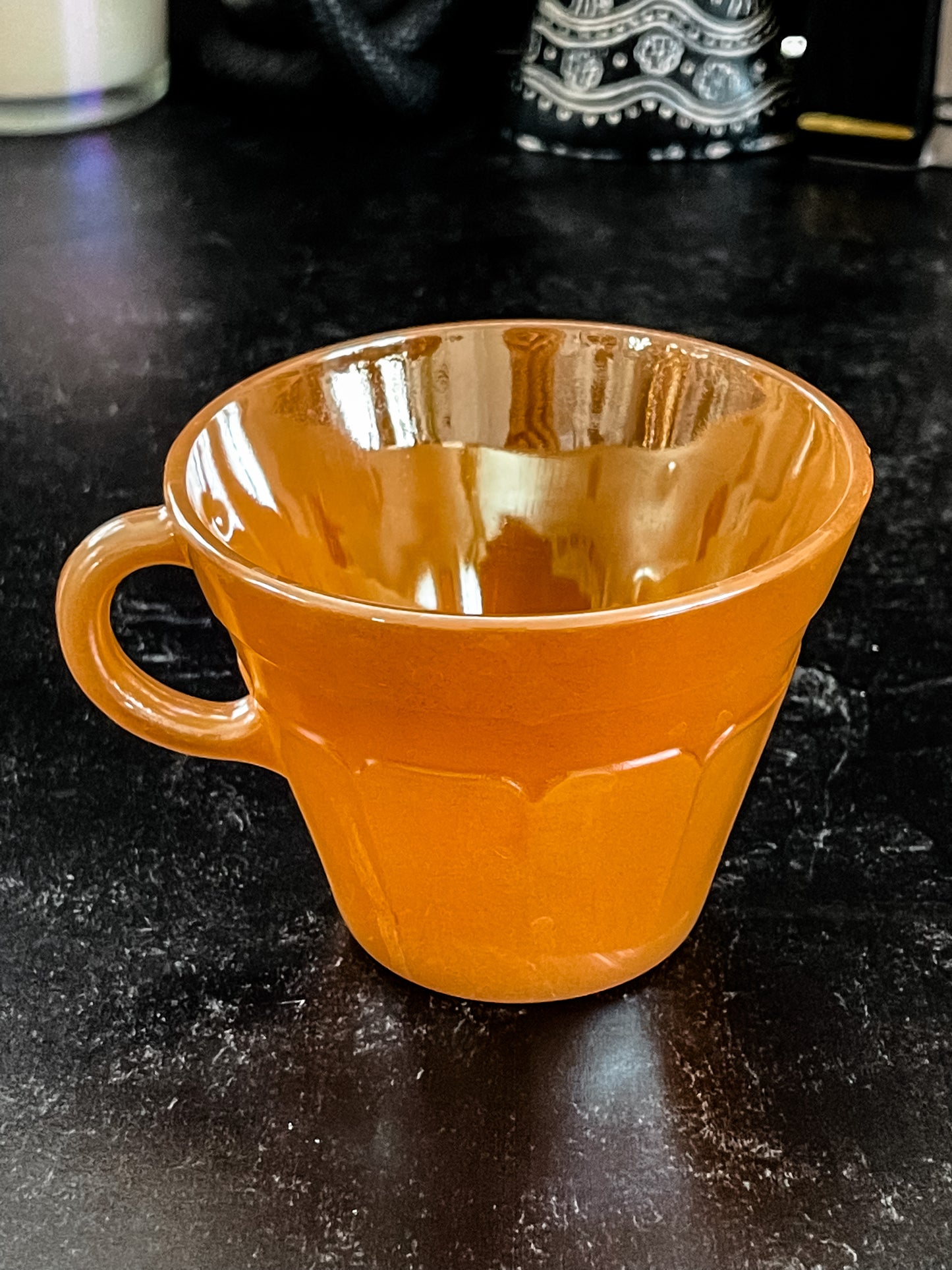 Vintage FireKing Peach Luster Teacups