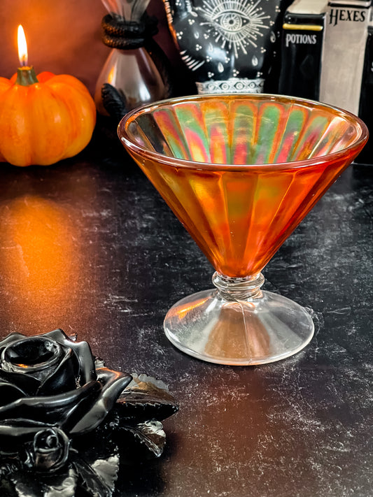 Vintage Orange Carnival Cocktail Glass
