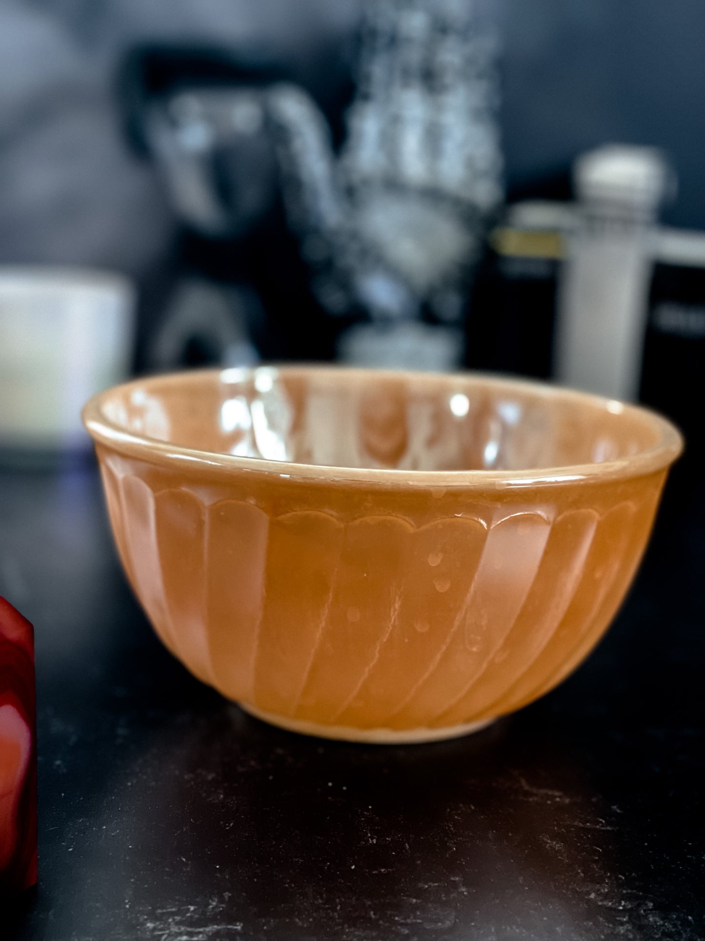 Vintage Peach Luster Mixing/Serving Bowl