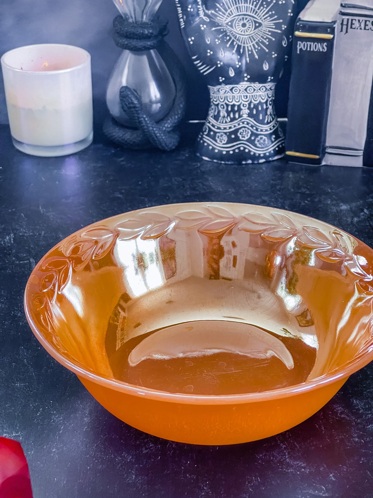 Vintage Peach Luster Serving Bowl